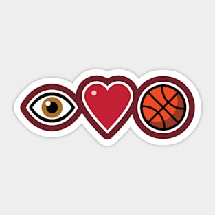 I Love Basketball Sticker